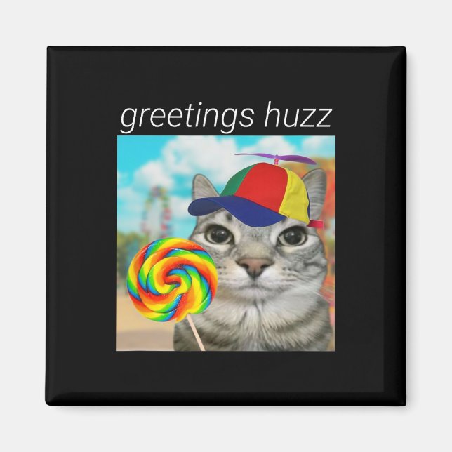 Hälsningar Huzz Roligt Gen Z Gen Alpha Slang Meme  Magnet (Framsidan)