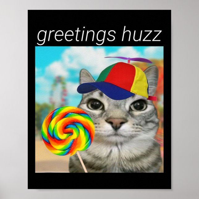 Hälsningar Huzz Roligt Gen Z Gen Alpha Slang Meme  Poster (Framsidan)