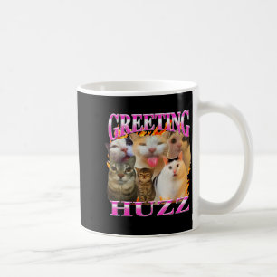 Hälsningar Huzz Roligt Katt Meme Bootleg Grafisk M Kaffemugg