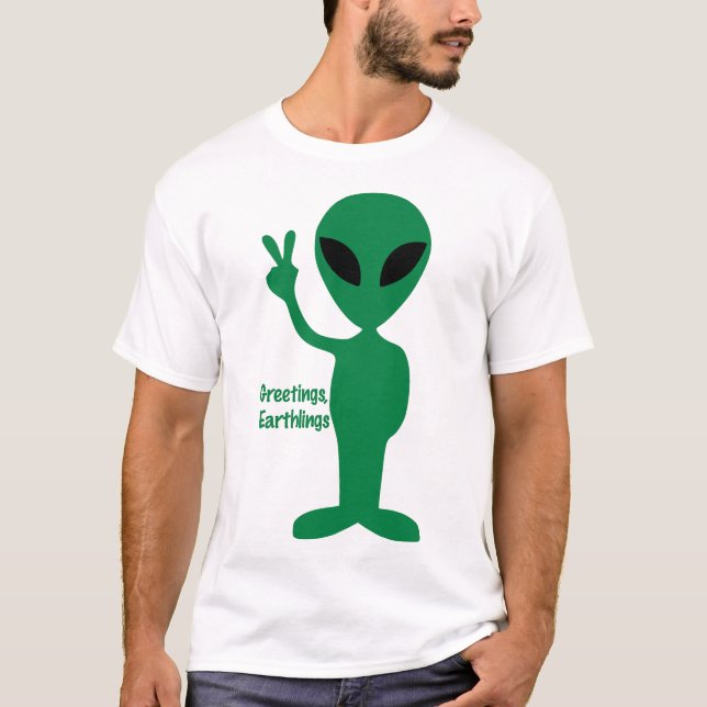 Hälsningar, jordbor! t shirt (Framsida)