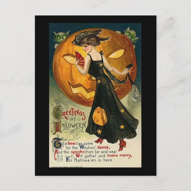 Hälsningar på Halloween tiden har kommit Vykort (Framsida)