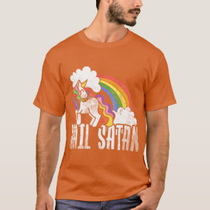 Hälsningar Satan Retro Regnbåge Enhörning flicka T Shirt