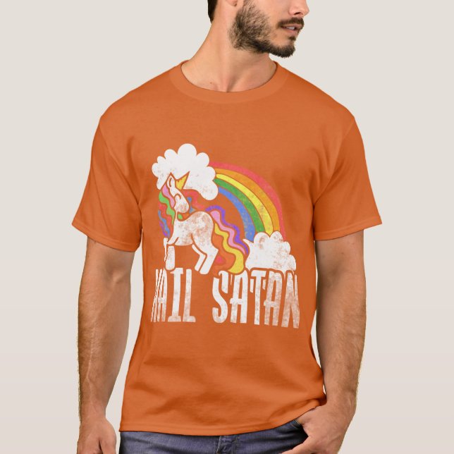 Hälsningar Satan Retro Regnbåge Enhörning flicka T Shirt (Framsida)