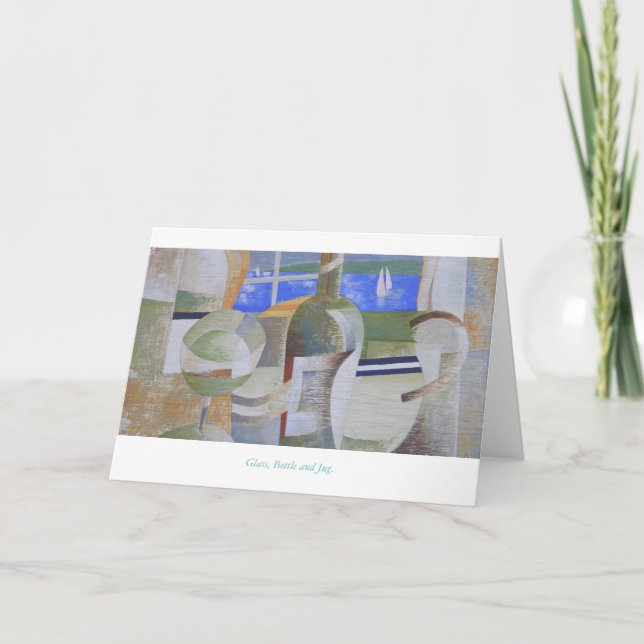 Hälsningkort: Exponeringsglas, flaska och Jug. Kort (Framsida)