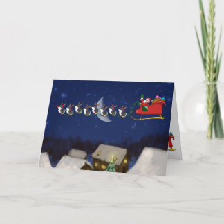 Hälsningkort för åtta mycket litet pingvin helgkort