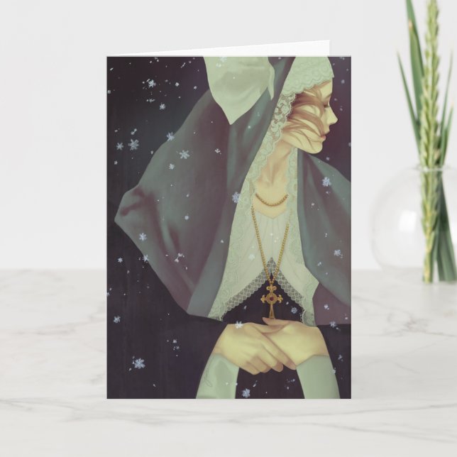 Hälsningkort "för första snö" helgkort (Framsida)