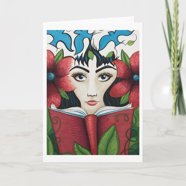 Hälsningkort "för litterär ande" kort (Framsida)