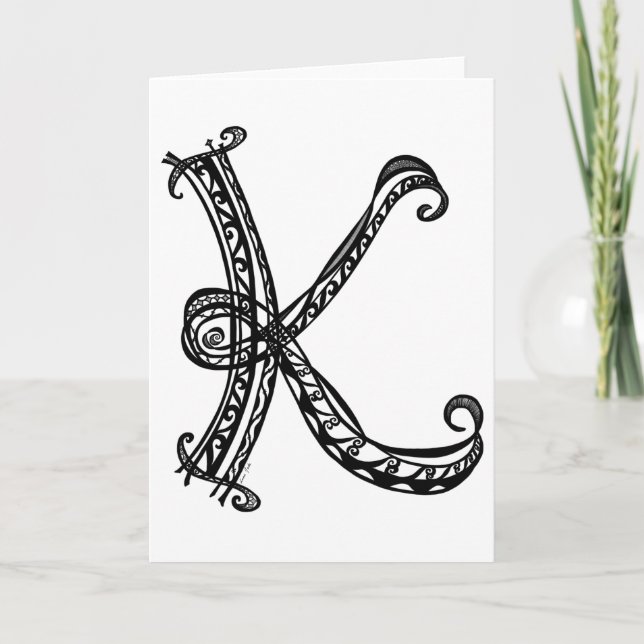 Hälsningkort för Monogram K Anteckningskort (Framsida)