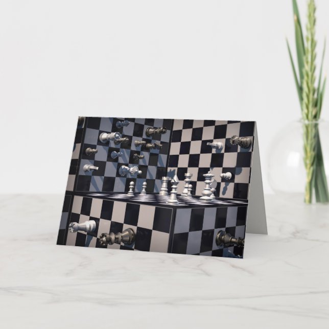 hälsningkort för schack 3D Kort (Framsida)