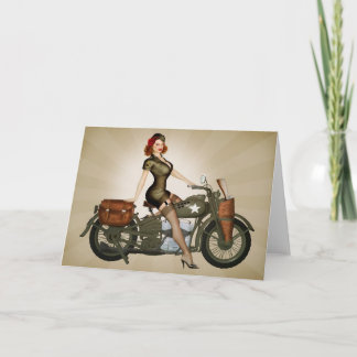 Hälsningkort för Sgt. Davidson Motorcykel Pinup Kort