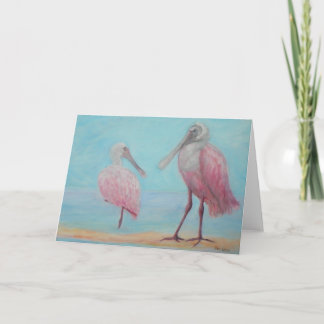 Hälsningkort för TVÅ SPOONBILLS Kort