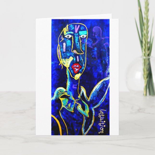 Hälsningkort Intution med original- ängelkonst Kort (Framsida)