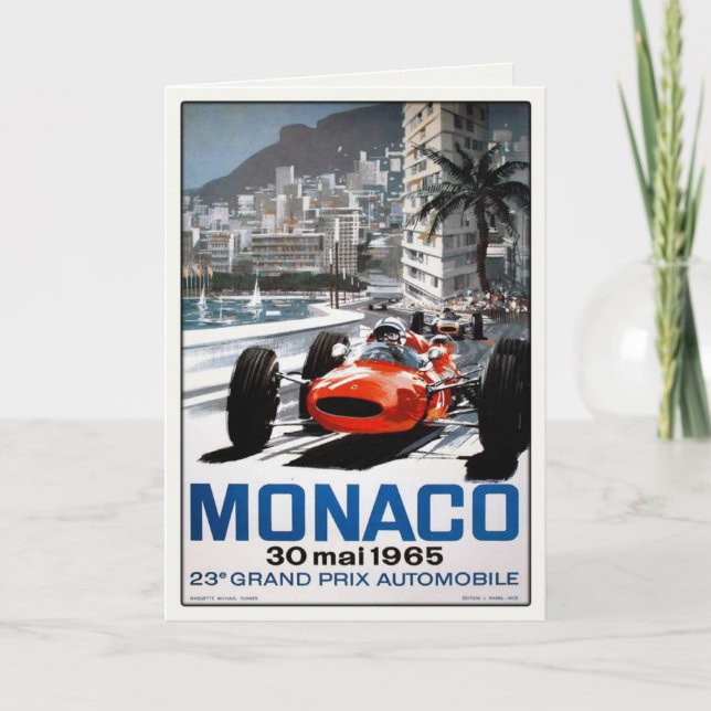 Hälsningkort med den Monaco grand prixaffischen Kort (Framsida)