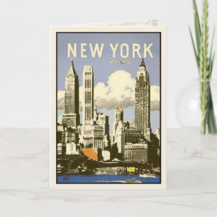 Hälsningkort med det kalla vintageNew York trycket Kort