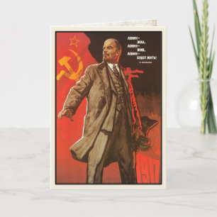 Hälsningkort med det Retro Lenin affischtrycket Kort