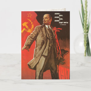 Hälsningkort med det Retro Lenin affischtrycket Kort