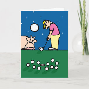 Hälsningkort med golfareillustrationen kort