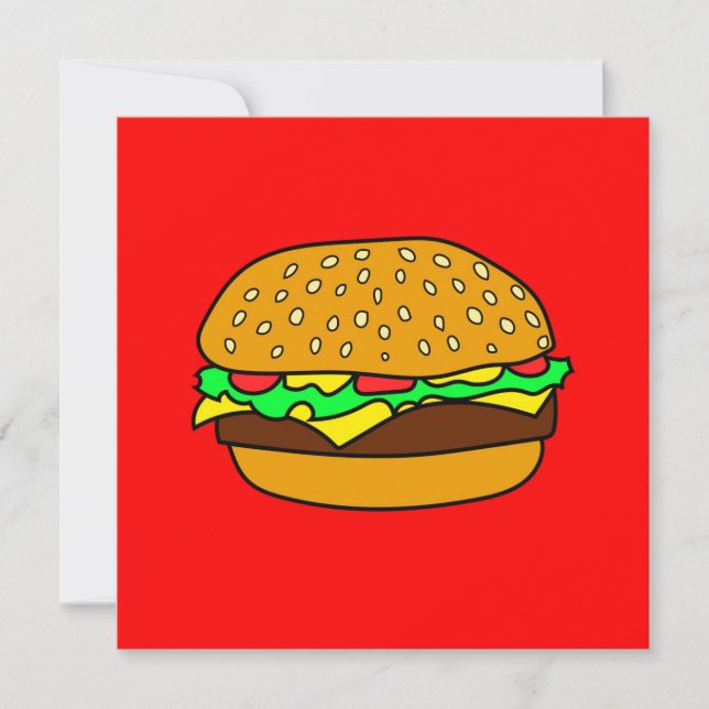 Hälsningkort med hamburgaren inbjudningar (Framsida)