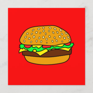 Hälsningkort med hamburgaren inbjudningar