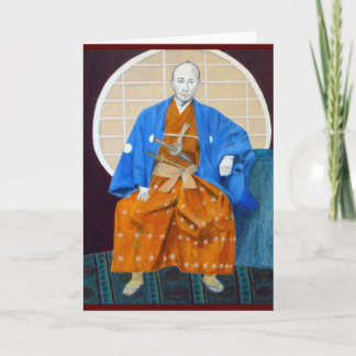 Hälsningkort med Samuraikrigareorig. konst Kort