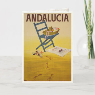 Hälsningkort med vintagetrycket från Spanien Kort