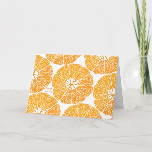 Hälsningkort - orange dig som är glad. kort (Framsida)