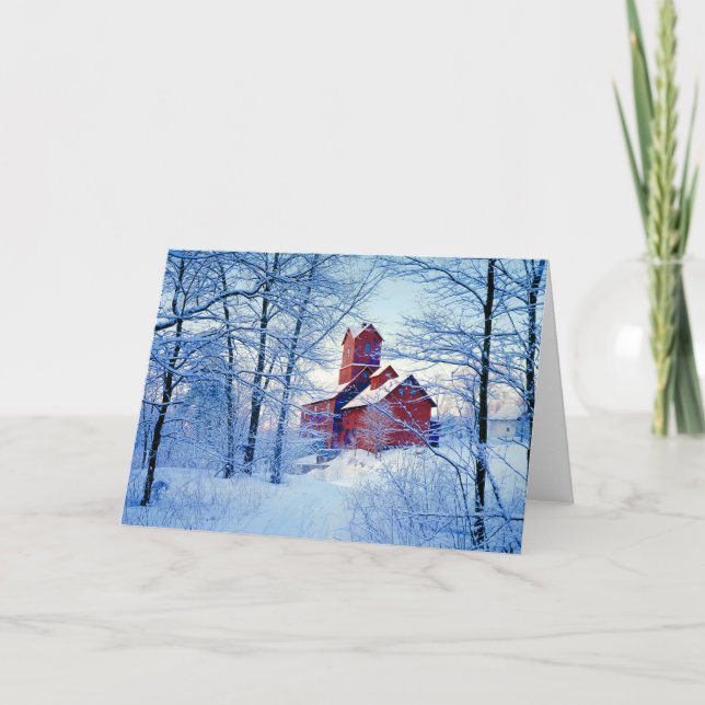 HÄLSNINGKORT som   det gammala rött mal Kort (Framsida)