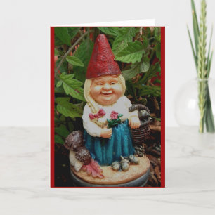hälsningkort - trädgårds- gnome för dam kort
