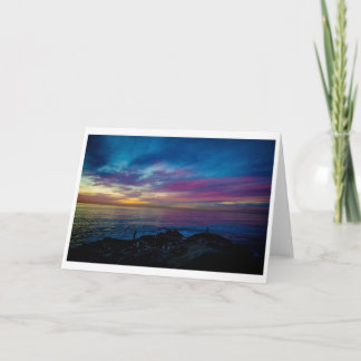 Hälsningkort - vattenfärgsolnedgång kort
