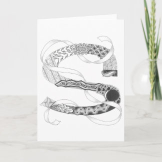 Hälsningkort - Zenletter "S ", Anteckningskort