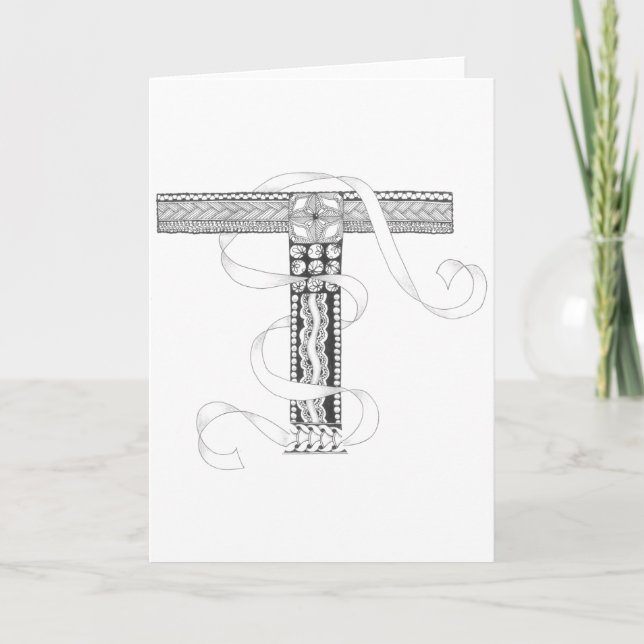 Hälsningkort - Zenletter "T ", Anteckningskort (Framsida)