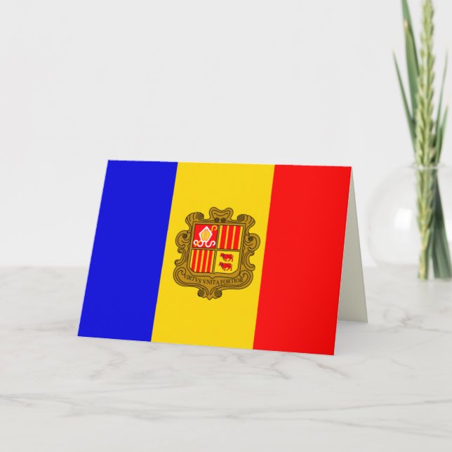 hälsningskort för andorra flagga helgkort (Framsida)