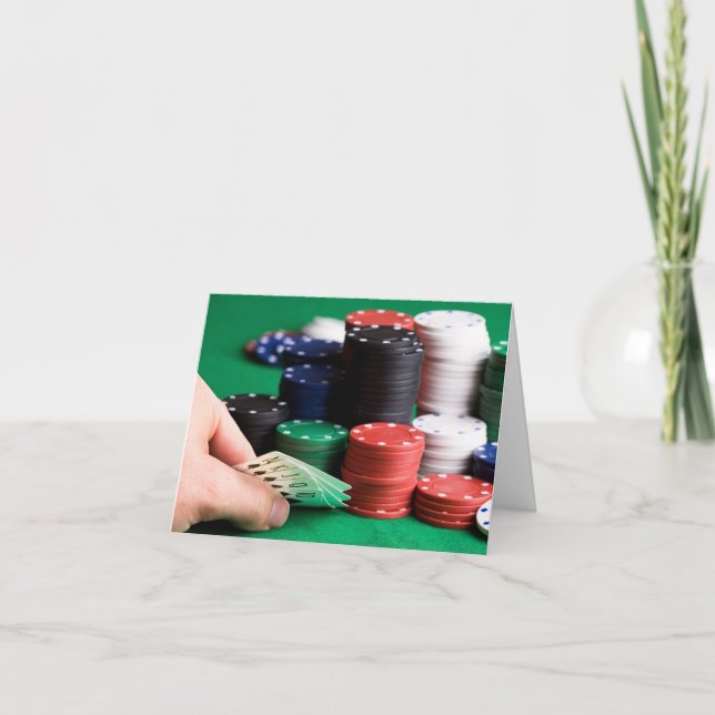 hälsningskort för anpassningsbar Text Poker Player Kort (Framsida)