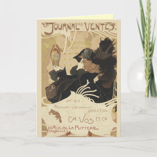 hälsningskort för art nouveau Journal Kort (Framsida)