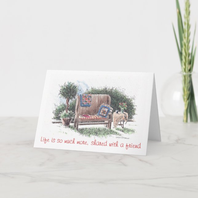 hälsningskort för bästa vänner. Tack (Framsida)