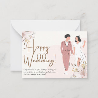 Hälsningskort för Bröllop. Anteckningskort