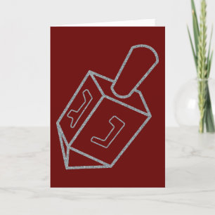 hälsningskort för Dreidel Hanukkah Glitter Tack Kort