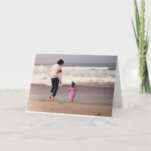 hälsningskort för far till Dotter-stranden Kort