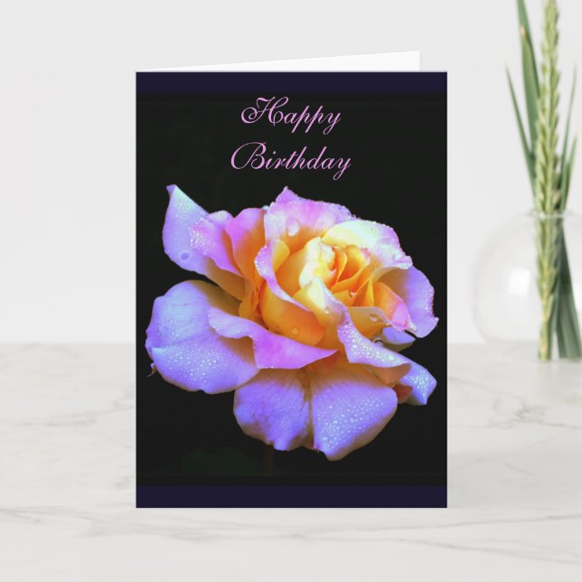 hälsningskort för grattis på födelsedagen Rosa ros Kort (Framsida)