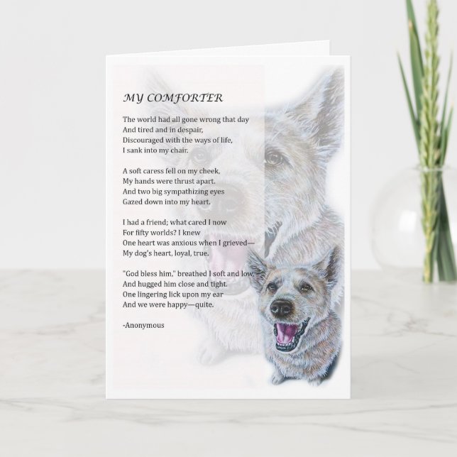 Hälsningskort för Hund Comforter Pet Parent Gift Kort (Framsida)