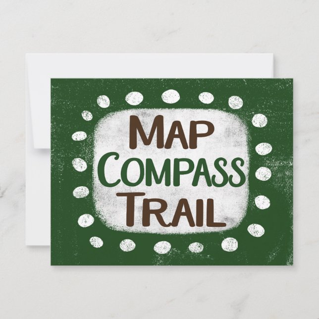 hälsningskort för Karta Compass Trail Kort (Framsida)