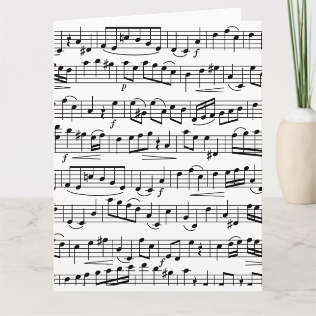 hälsningskort för lakan Musik noter Kort (Framsida)