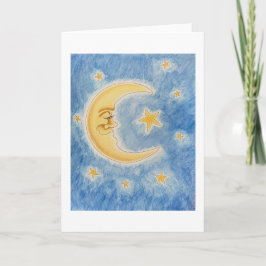 hälsningskort för måne och stjärnor tack kort