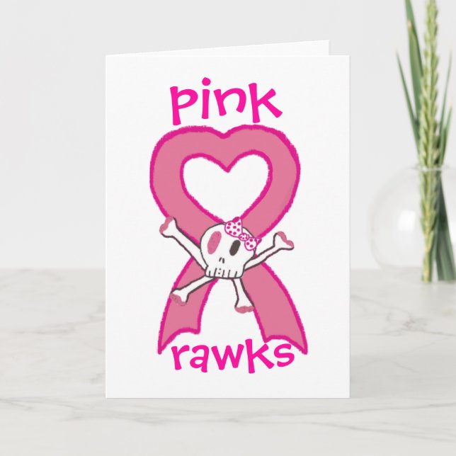 Hälsningskort för rosa rawets kort (Framsida)