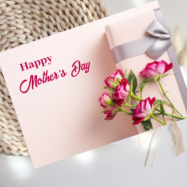 hälsningskort för rosa ros Mors dag Julkort (Skapare uppladdad)