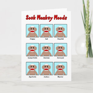 hälsningskort för Sock monkey Moods Kort