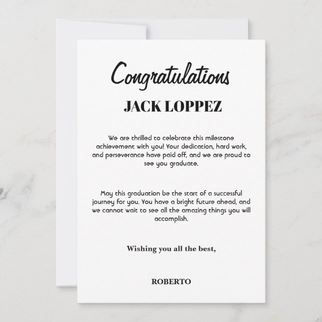 Hälsningskort för studenten tack kort (Framsida)