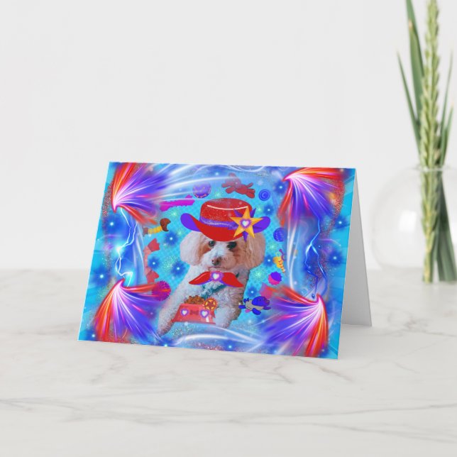 hälsningskort för Tack Pudel Kort (Framsida)