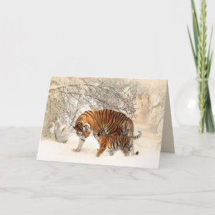 hälsningskort för tiger mamma och baby kort