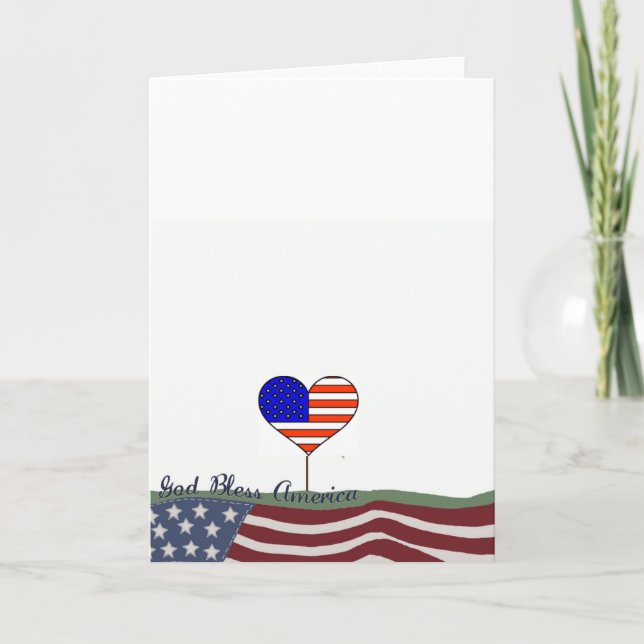 hälsningskort för Välsigna dig Amerika Kort (Framsida)